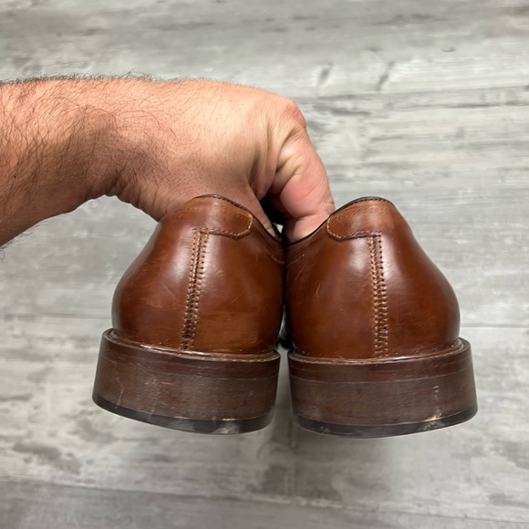 Johnston & Murphy Burnished Walnut Tan Wingtip Derbys 12 M - Picture 9 of 10